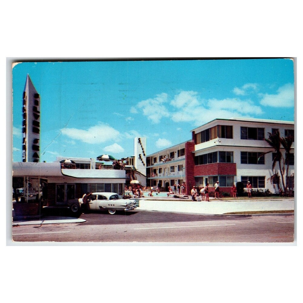 Silver Seas On The Ocean Fort Lauderdale Florida 1954 Postcard Hannau Dexter